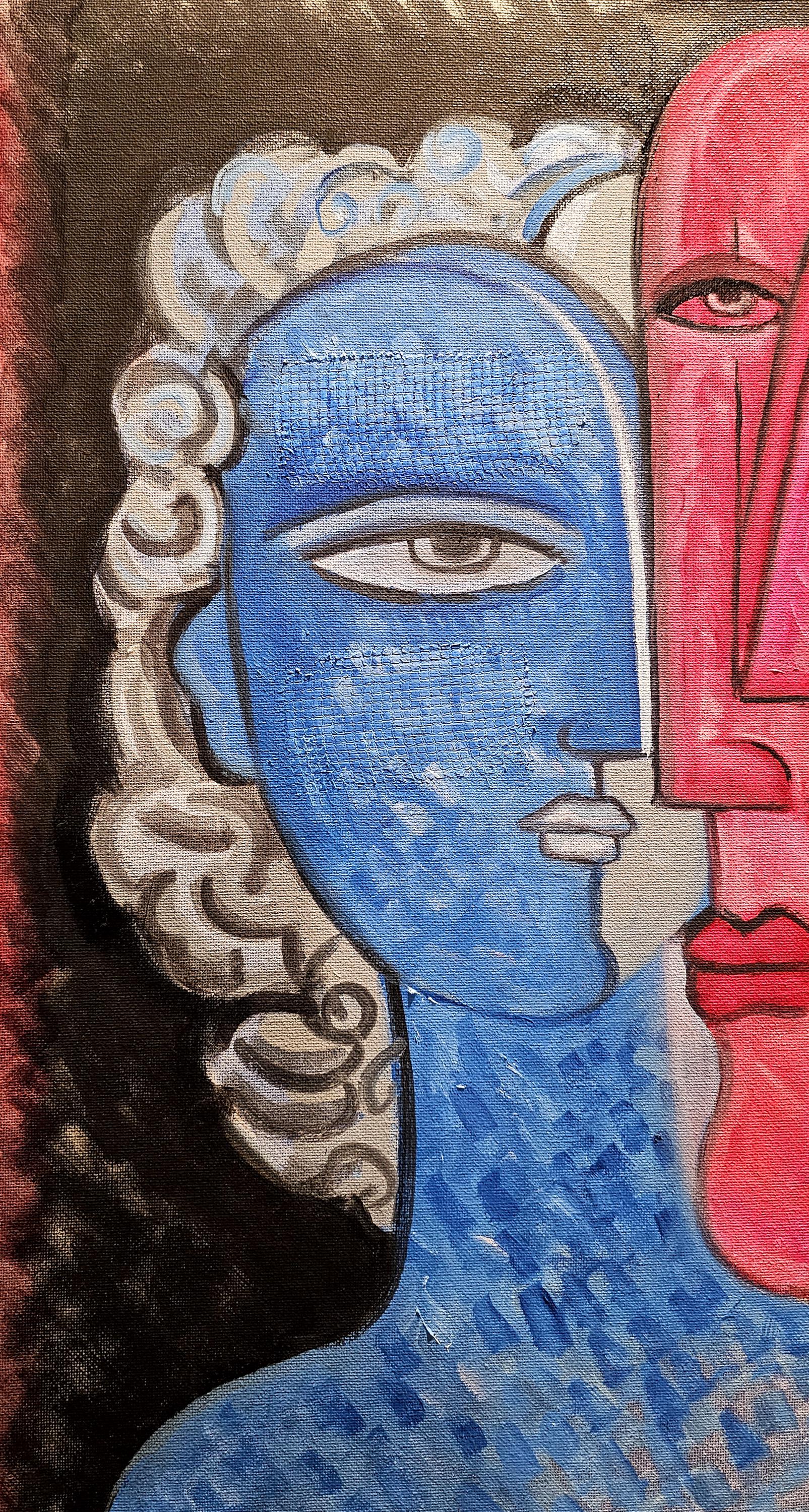 キュビスム油絵：「統一」ピカソ風現代美術（20×16インチ） - Etsy 日本