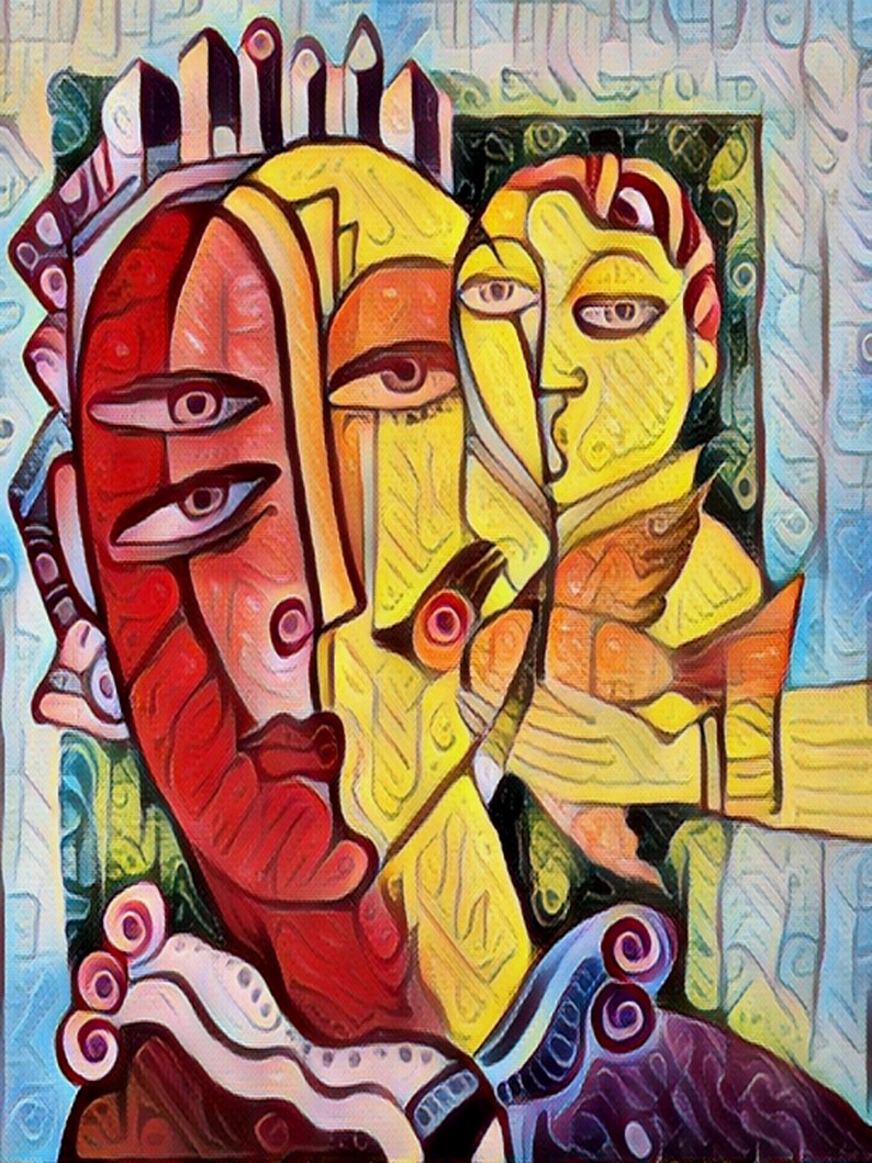 Large Print on Canvas Art Free Shipping Mysterious Conversation Size 24