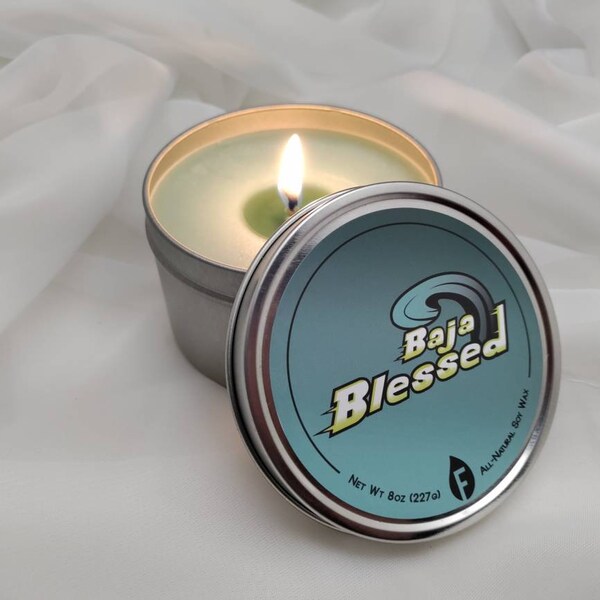 Baja Blessed Tropical Lime Soda Candle Tin