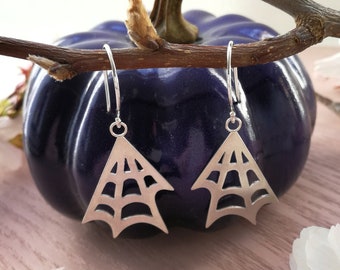 Witch Magic Spider web earrings || Handmade Gift | Recycled sterling silver | Halloween Jewellery Unique one of a kind||