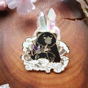 Magic Bear potion enamel lapel pins | sorcery hat collar pin | pin game strong | gift under 20 | witch dark