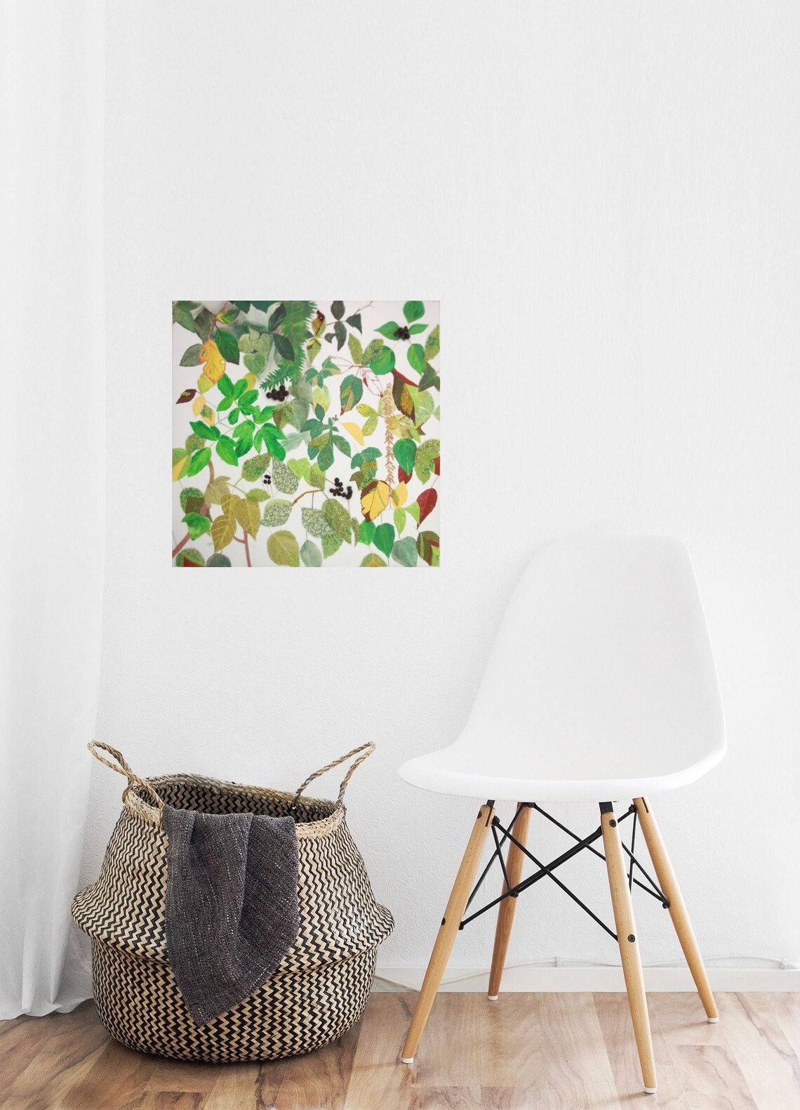 Greenery painting greenery wall art canvas with leaves | Etsy