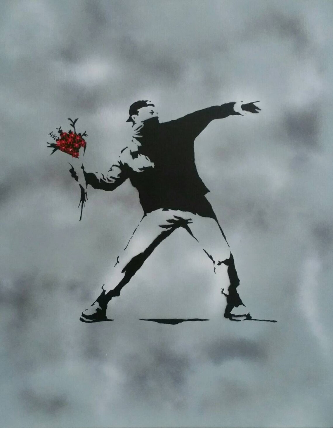 BANKSY Rage the Flower Thrower Original Art Reproduction Etsy