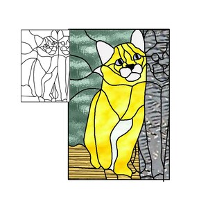 Rug tufting pattern, Cat Reflection, digital download