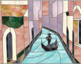 Mosaik-, Glasmalerei- oder Quiltmuster, Venedig, digitaler Download