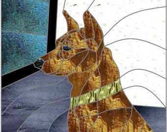 Mosaik-, Glasmalerei- oder Quiltmuster, Cattle Dog, digitaler Download