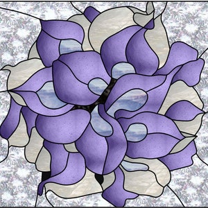 Stained glass, mosaic, or quilt pattern, boutonniere, digital download