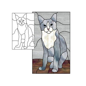 Rug tufting pattern, Sitting Cat, digital download