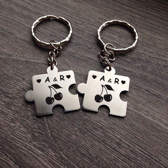 Personalized Puzzle Keychain Puzzle Pieces Couples Keychain Etsy