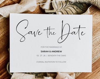 Minimalist Save the Date Cards or Save the Evening or Weekend With Envelopes - Any Colour or Message - Save the Dates Wedding Announcement