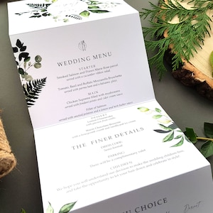 Greenery Wedding Invitation Set Concertina Trifold Luxury Wedding Invite Sage Green Eucalyptus With Tags, Rustic Twine & Envelopes image 5