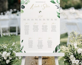 Botanical Wedding Seating Chart, A1, A2 Personalised Wedding Table Plan, Wedding Decor, Table Planner, Seating Chart Sign