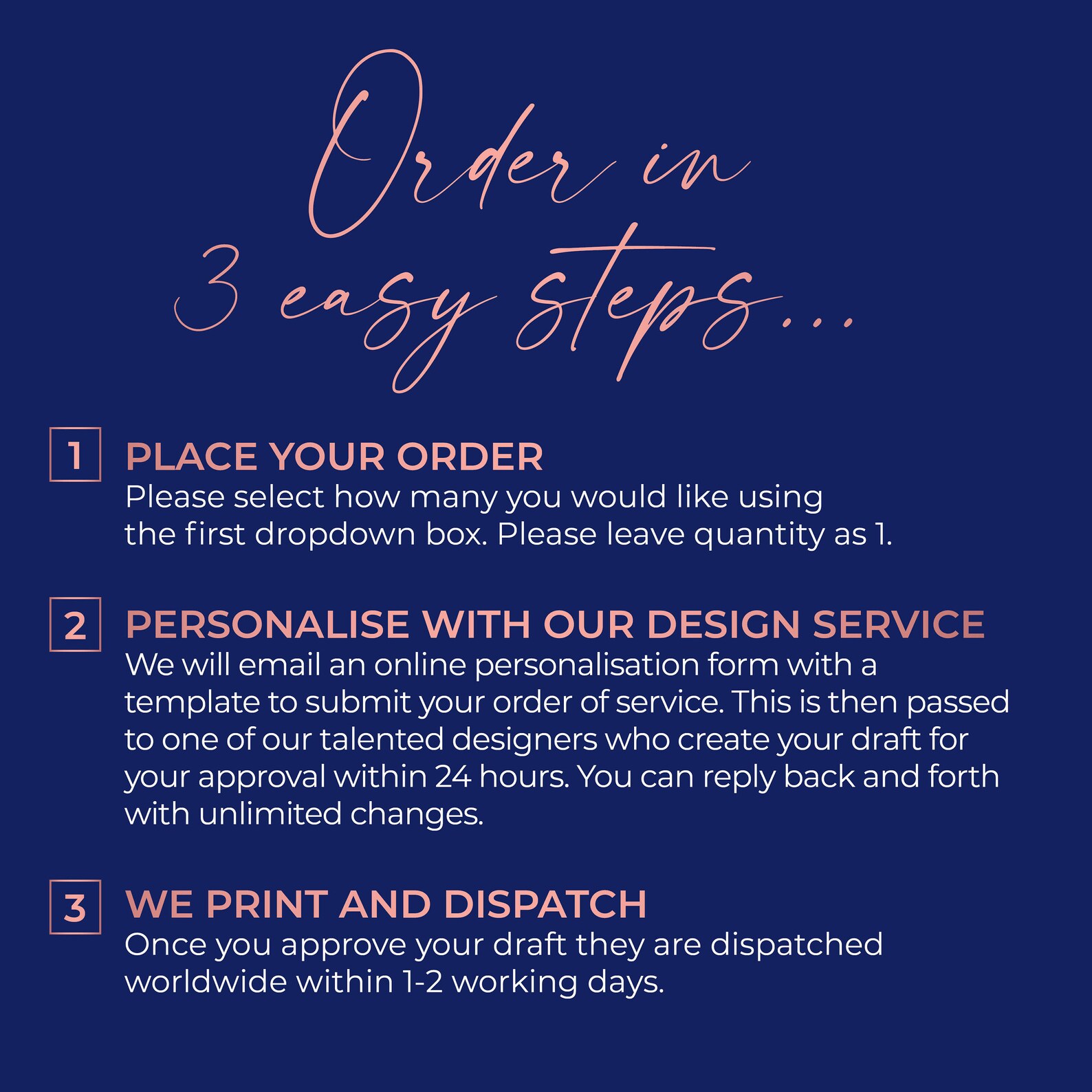 Script Order of Service for Weddings in Any Colour | Order of the Day ...