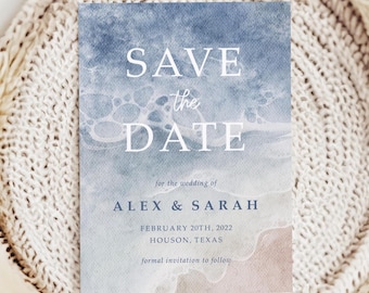 Beach Save the Date Cards or Save the Evening or Weekend With Envelopes - Save the Dates Wedding Announcement Destination Wedding