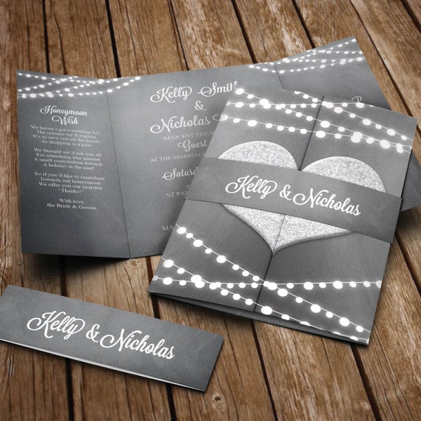 Fairy Lights Wedding Invitations Etsy