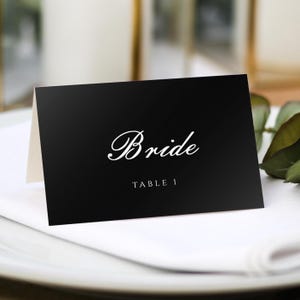 Monogram Wedding Place Cards |  Guest Name Printing Included + Menu Choices | Wedding Place Settings | Any Colour Font | Name Place Cards