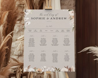 Boho Wedding Seating Chart, A1, A2 Personalised Wedding Table Plan, Wedding Decor, Wedding Gift, Table Planner, Seating Chart Sign