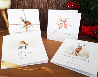Handmade Christmas Cards Pack of 6 | Includes Choice of Envelopes | Set of 6 different designs