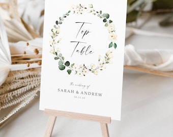 Wedding Table Numbers or Table Names White Floral Design | Any Colour Font |  Gypsophila A5 double sided cards | Dinner or Gala Event