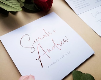 Minimalist Wedding Invitations - Free Envelopes - ANY COLOUR - Plain Wedding Invites