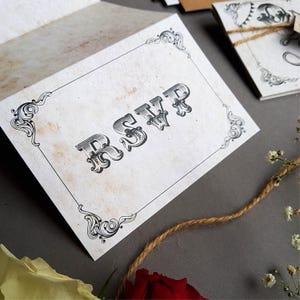 Fairytale Wedding Invitation Set , Concertina Wedding Invites - Rustic Storybook Disney Wedding Invites With Envelopes image 5