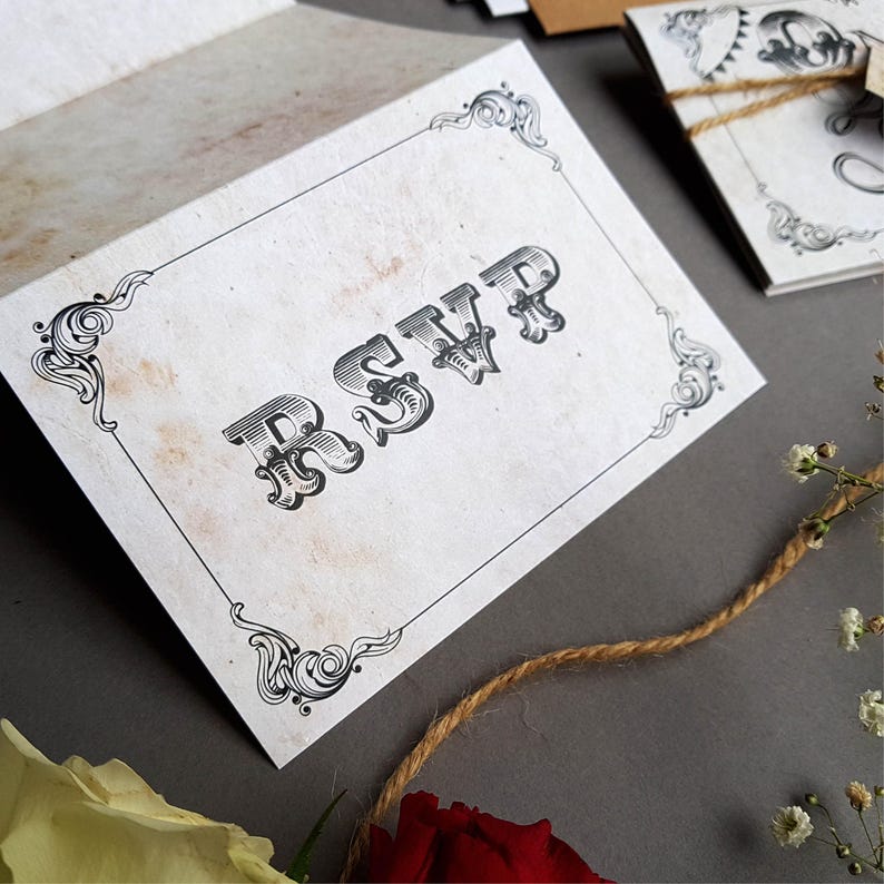 Fairytale Wedding Invitation Set , Concertina Wedding Invites - Rustic Storybook Disney Wedding Invites With Envelopes image 5
