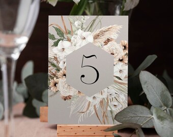 Boho Table numbers or Table Names | Any Colour Font | A5 double sided cards | Weddings | Dinner or Gala Event