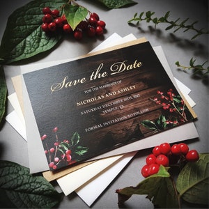Hiver sombre Noël Cartes "Retenez cette date"
