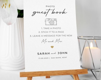 Wedding Sign - Guest Book Take A Photo on A3, A4 or A5 Printed on Card and Personalised