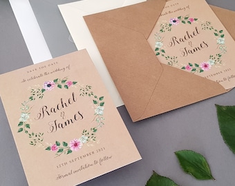 Rustic Save the Date Cards Or Save the Evening or Weekend With Envelopes - Or Change of Date Cards -  Save the Dates