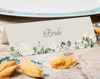 White Floral Place Card, Place Cards, Place Settings, Place Names, Table Settings, Seating, Table Decor, Guest Names & Menu Choices