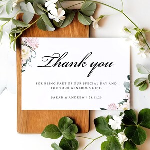 Wildblumen Hochzeit Dankeskarten mit Umschlägen - jede Dankesnachricht oder Hochzeitsgeschenknachricht