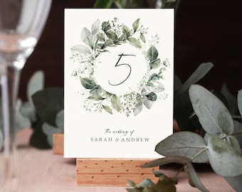 Baby's Breath Table numbers or Table Names | Any Colour Font |  Gypsophila A5 double sided cards | Weddings | Dinner or Gala Event