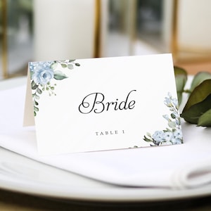 Kornblumen Platzkarten Hochzeit |  Gastname Druck inklusive + Menüauswahl | Hochzeit Gedecke | Name Tischkarten