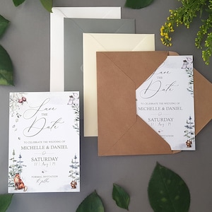 Cartes "Retenez cette date" pour l'hiver ou réservez une soirée ou un week-end avec des enveloppes - Ou cartes de changement de date - N'importe quelle couleur ou message - Réservez vos dates