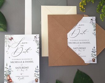 Winter Save the Date Cards Or Save the Evening or Weekend With Envelopes - Or Change of Date Cards - Any Colour or Message - Save the Dates