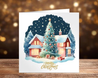 Handmade Christmas Cards Pack of 10 - Vintage Novelty Designs | Includes Kraft Envelopes | Set of 10 Unique Designs