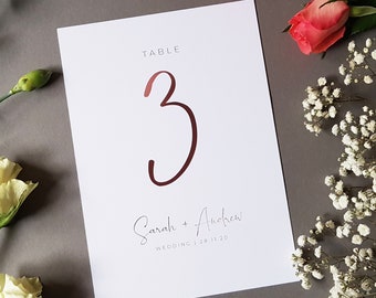 Wedding Table numbers or Table Names | Any Colour Font | A5 double sided cards