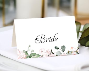 Blush Floral Place Card, Floral Place Cards, Place Settings, Place Names, Table Settings, Seating, Table Decor, Guest Names & Menu Choices