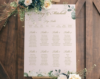 Wedding Seating Chart, A1, A2 Personalised Wedding Table Plan, Wedding Decor, Wedding Gift, Be Our Guest Table Planner, Seating Chart Sign