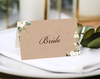 Rustic Place Card, Floral Place Cards, Place Settings, Place Names, Table Settings, Seating, Table Decor, Guest Names & Menu Choices