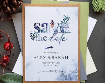 Winter Save the Date Cards Or Save the Evening or Weekend With Envelopes - Or Change of Date Cards - Any Colour or Message - Save the Date