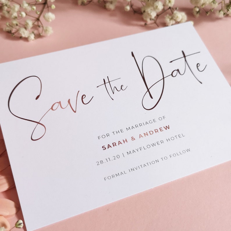 Blush Save the Date Cards or Save the Evening or Weekend With Envelopes Any Colour or Message Save the Dates Wedding Announcement image 3