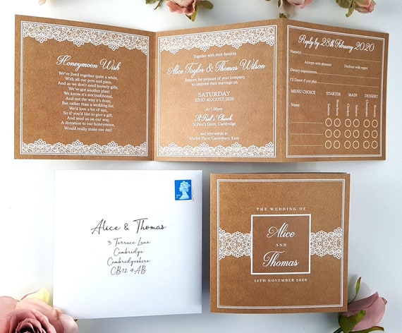 Acrylic Wedding Invitations Custom Laser Cut and Engraved. 14.5cm by 14.5cm