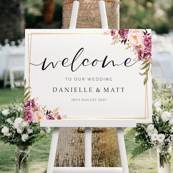 【受注製作品】Wedding Welcome Board Wedding Welcome Sign, A1, A2 Personalised Wedding Signs, Wedding