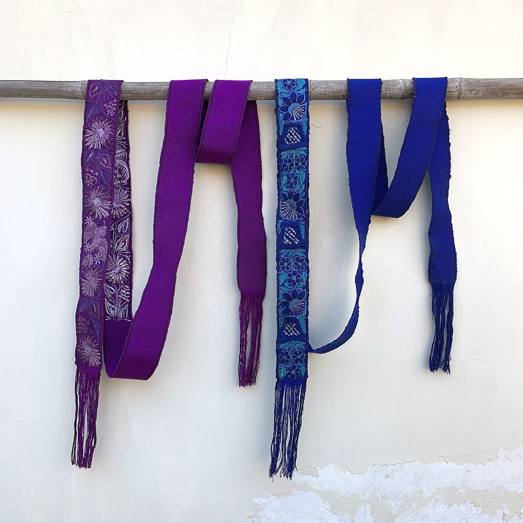 Handwoven Guatemalan Embroidered Belts (set of 2) F33 - Etsy