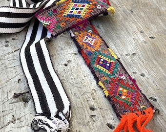 Vintage Guatemalan Woven Cotton Belt Human Figures & Symbols  display picture 1