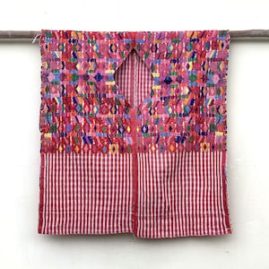 Authentic Red Guatemalan Huipil from Santiago Sacatepequez | Red Hand woven blouse with geometric design H29