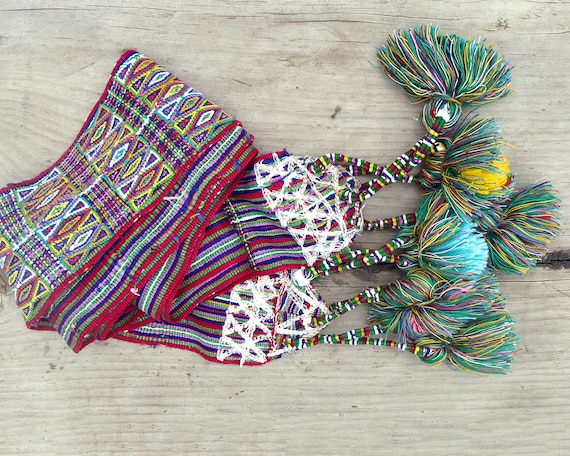 Guatemalan Hair Band With Tassels Pompoms | Vintage Cinta  display picture 3