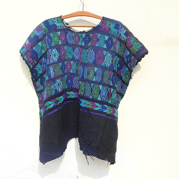 Hand woven ethnic blouse | Vintage Turquoise Huip… - image 3
